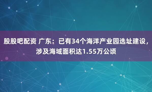 股股吧配资 广东：已有34个海洋产业园选址建设，涉及海域面积达1.55万公顷